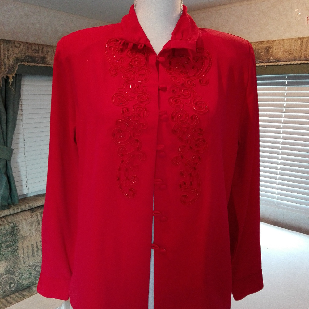 Christie&Jill Petite 6P Red Long Sleeves